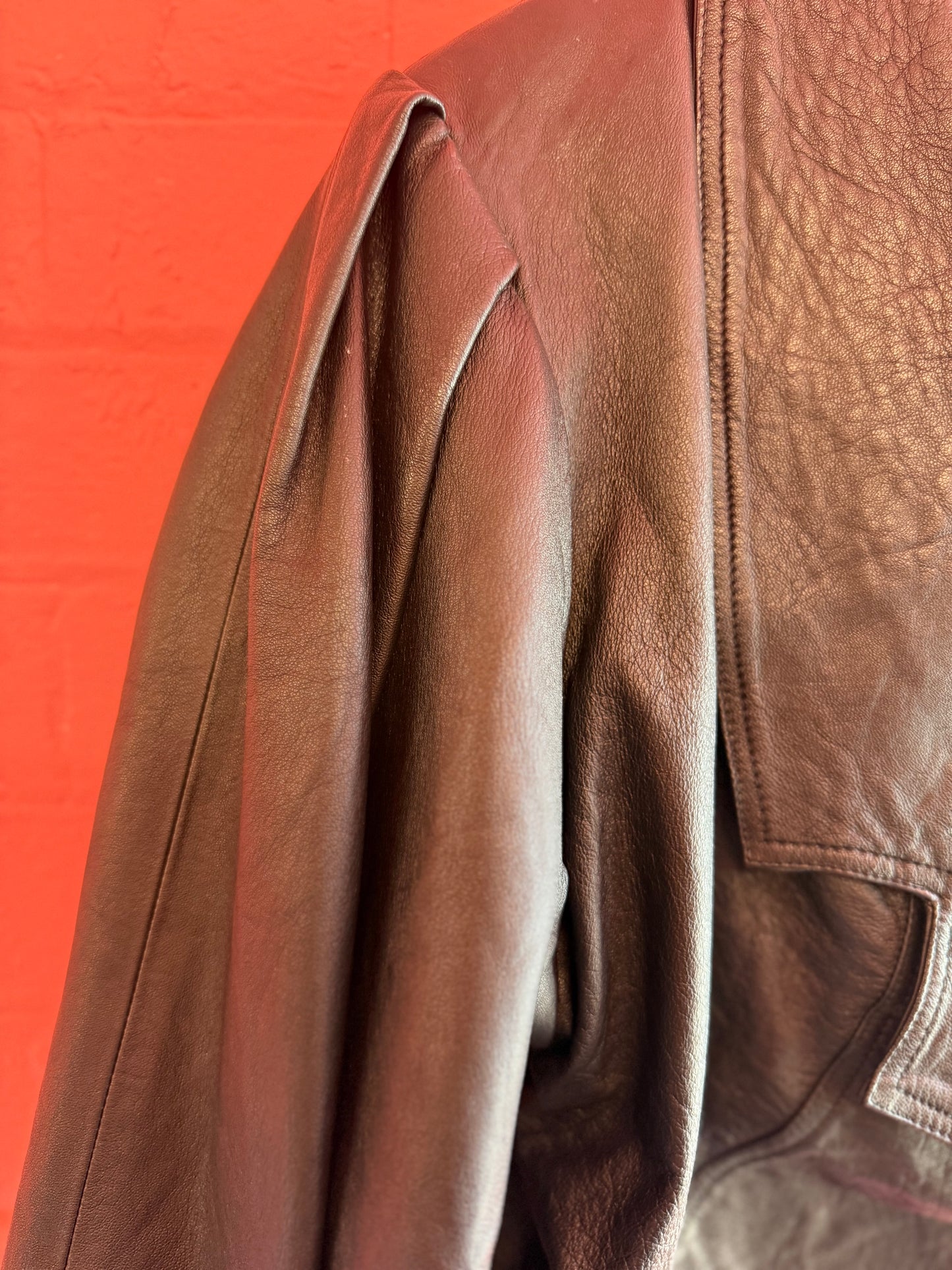 Cropped leather jacket
